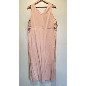 LT Modern Perspectives Beige Sleeveless Modest Mature Jumper Maxi Dress 14p